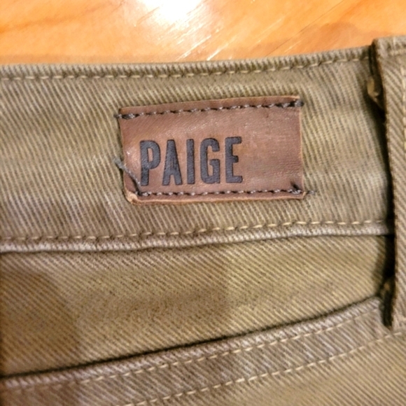 PAIGE Denim Marley Skinny Moto Jeans Fatigue Green Size 27 - Picture 13 of 13